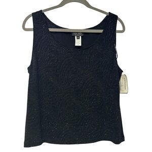 Xscape by Joanna Chen Y2K Womens XL Glittery Swirl Sleeveless Scoop Neck Top NWT